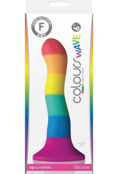 Dildo NS Novelties Pride Wave 17 cm, de silicona, con ventosa en la base