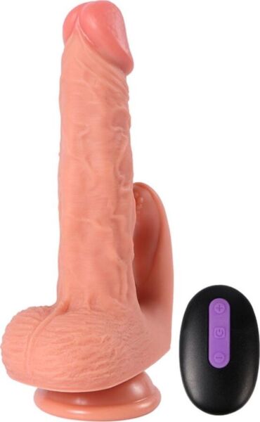 Dildo vibrador realista SHEQU Hayden 16 cm con estimulador de clítoris