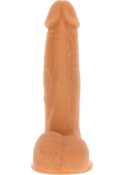 Dildo vibrador realista Get Real Naked Beaded 21 cm de ToyJoy, en tono de piel claro, con base de ventosa