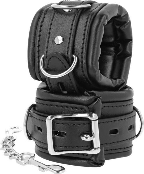 Esposas BDSM Darkness Padded Locking Cuffs acolchadas, con su hebilla de bloqueo