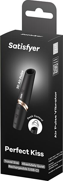 Succionador de clítoris Satisfyer Perfect Kiss en negro y oro