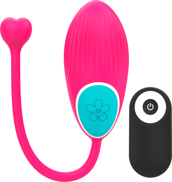 Bala vibradora Happy Loky Ocian en rosa y azul turquesa, con su mando a distancia negro
