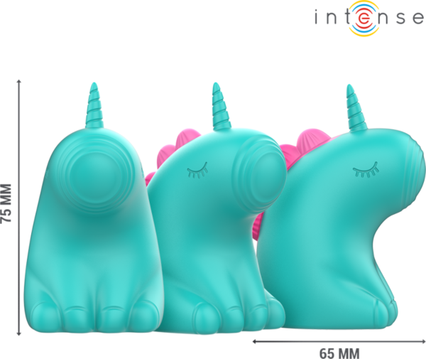 Estimulador de clítoris Intense Trixie con forma de unicornio, de color verde