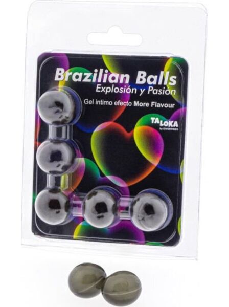 Pack de 5 bolas brasileñas Brazilian Balls More Flavour con gel excitante