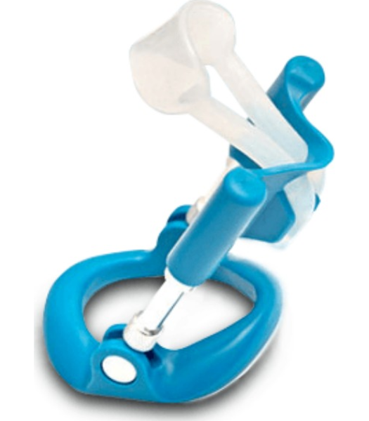 Extensor de pene Andro Medical Androextender con su anillo, varillas metálicas y soporte