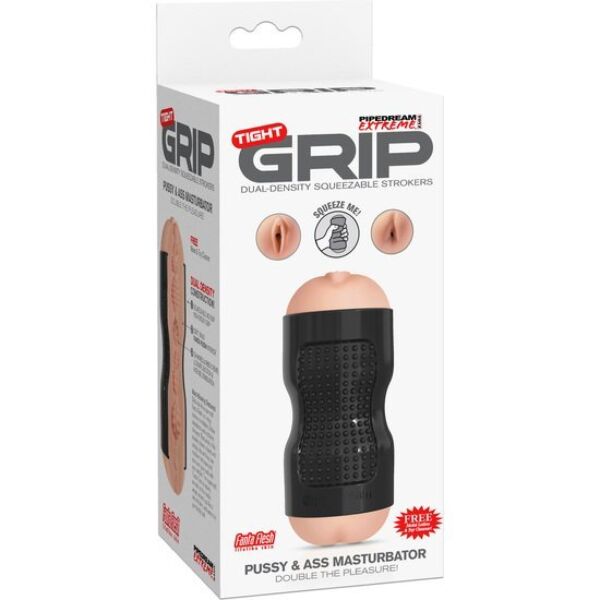 Masturbador PDX Extreme Tight Grip con entradas que imitan una vagina y un ano