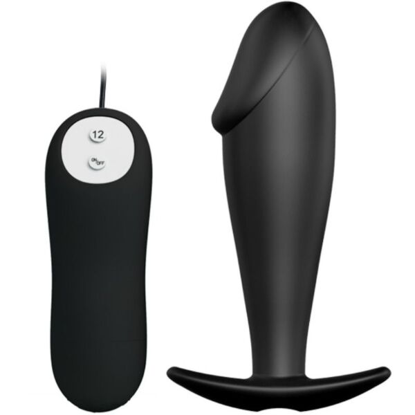 Plug anal vibrador Pretty Love BI-040040 en color negro