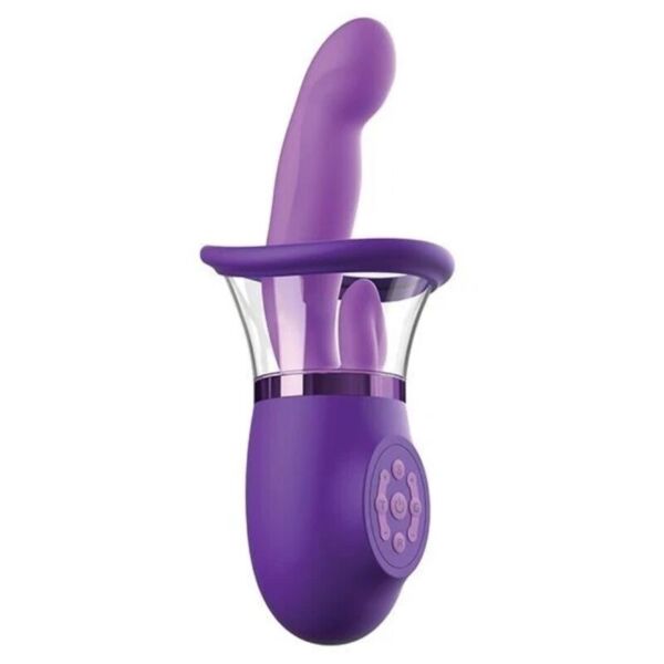 Pipedream Ultimate Pleasure Pro Plus morado, con brazo curvo y lengua para estimulación clitoriana