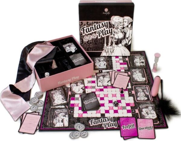 Juego de tablero erótico Secret Play Fantasy Play con su tablero, tarjetas y accesorios