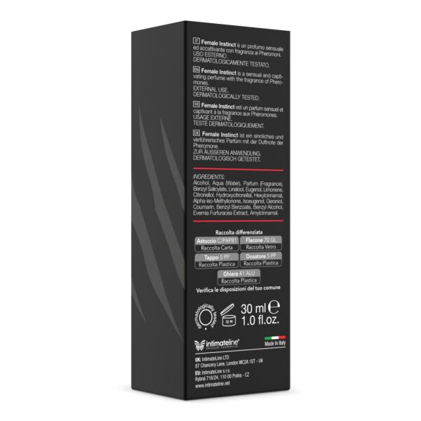 Frasco del perfume de feromonas Intimateline Female Instinct de 30 ml