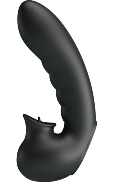 Funda vibradora para dedo Pretty Love Hobgoblin, de silicona negra