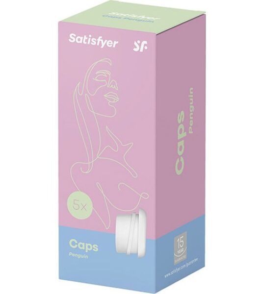 Cinco capuchones blancos de silicona para el Satisfyer Pro Penguin NG