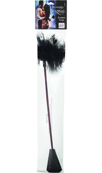 Fusta con plumas CalExotics Scandal Feather Crop, en rojo y negro