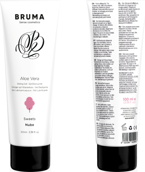 Envase del gel deslizante Bruma Aloe Vera de base agua