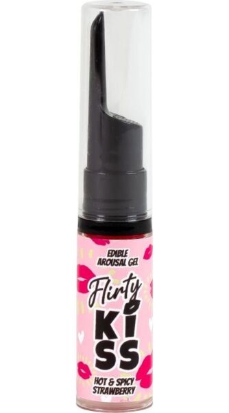 Geles comestibles Secret Play Flirty Kiss, pack de fresa con calor y menta con frío