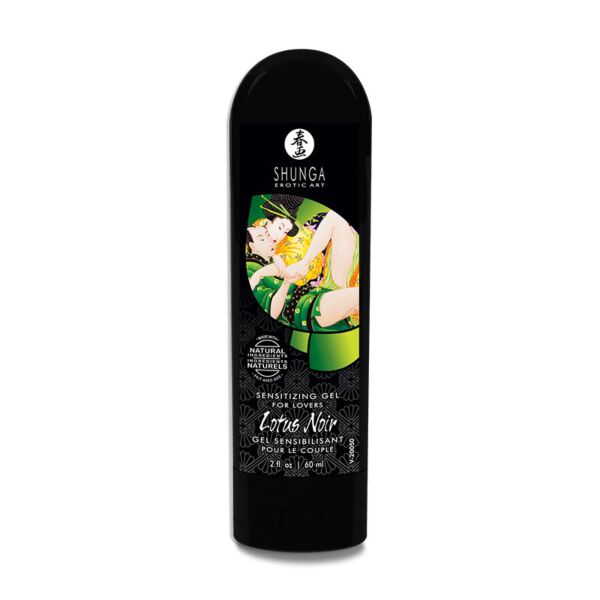 Envase de 60 ml del gel sensibilizante Shunga Lotus Noir