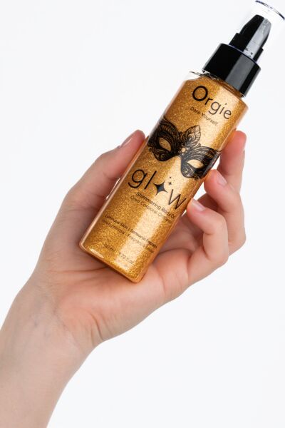 Botella en espray del aceite corporal Orgie Glow Shimmering de 110 ml