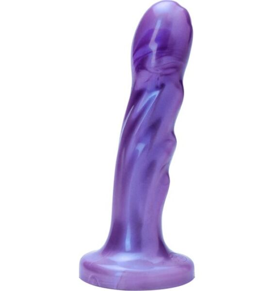 Consolador Tantus Goddess Purple Haze de silicona lila con brillo