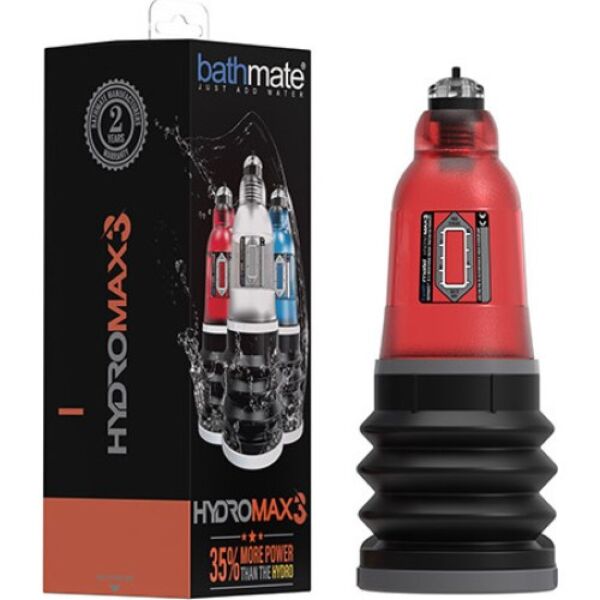 Hidrobomba Bathmate Hydromax3 Red, en rojo y negro
