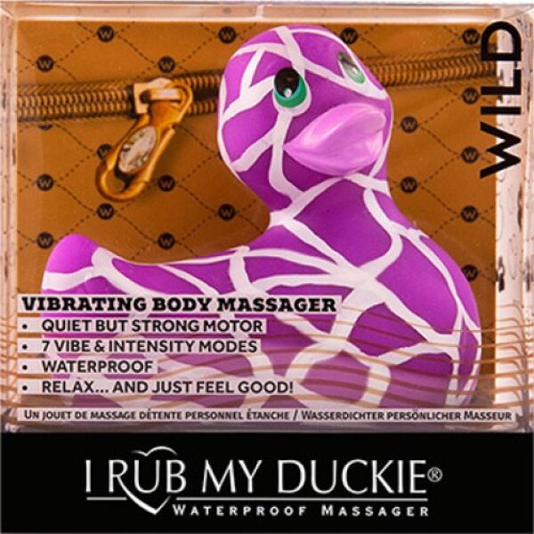 Patito vibrador I Rub My Duckie 2.0 Wild de Big Teaze Toys, en blanco y rosa