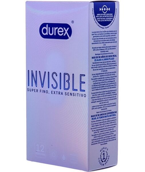 Caja de 12 preservativos Durex Invisible Ultra Fino