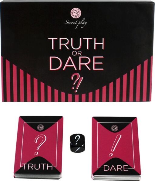 Juego de cartas Secret Play Truth or Dare FR/PT con su dado