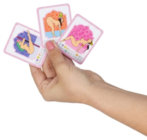 Juego de cartas Secret Play Kamasutra Play con sus cartas de posturas y el reloj de arena