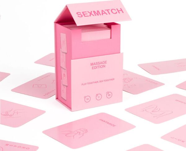 Caja y cartas del juego para parejas Sexmatch Massage Edition de Secret Play