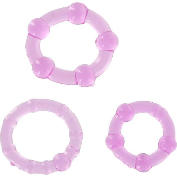 Juego de tres anillos de silicona para el pene Seven Creations Stay Hard Three Rings