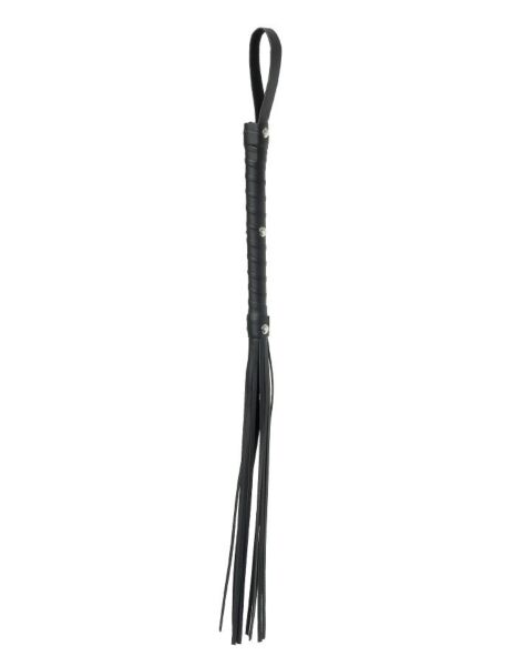 Látigo Pipedream Deluxe Cat-O-Nine Tails 50 Sombras con tiras de piel, mango trenzado y correa