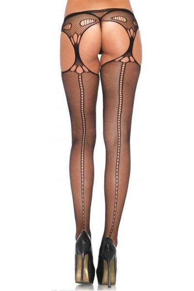 Medias de malla con liguero Leg Avenue Ally en negro