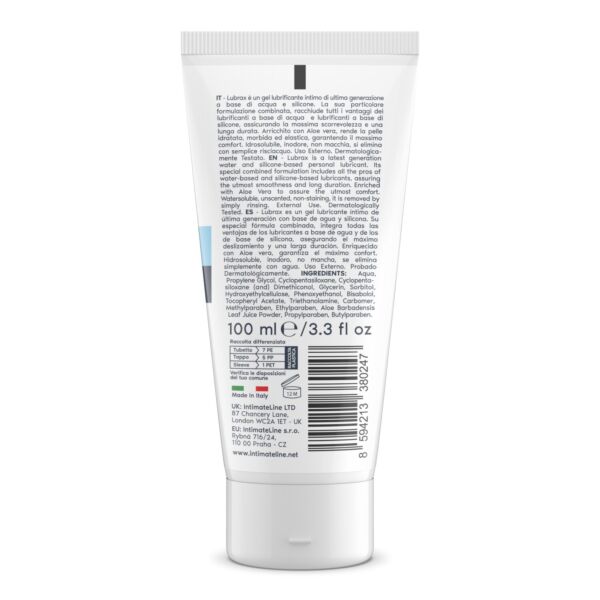 Lubricante anal híbrido IntimateLine Lubrax de 100 ml