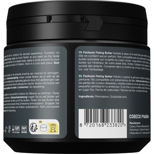 Envase de 500 ml de la mantequilla lubricante Cobeco Fist Assist Butter