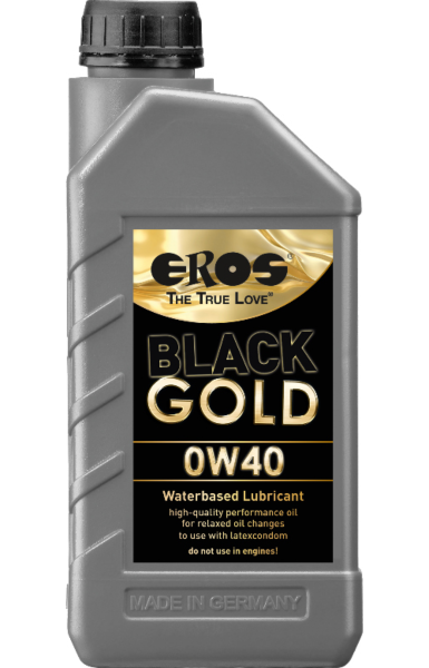 Lubricante de base agua EROS Black Gold en garrafa de 1000 ml