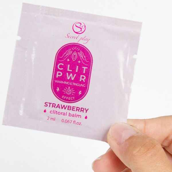 Sobre monodosis de bálsamo de clítoris Secret Play Clit Pwr Fresa de 2 ml