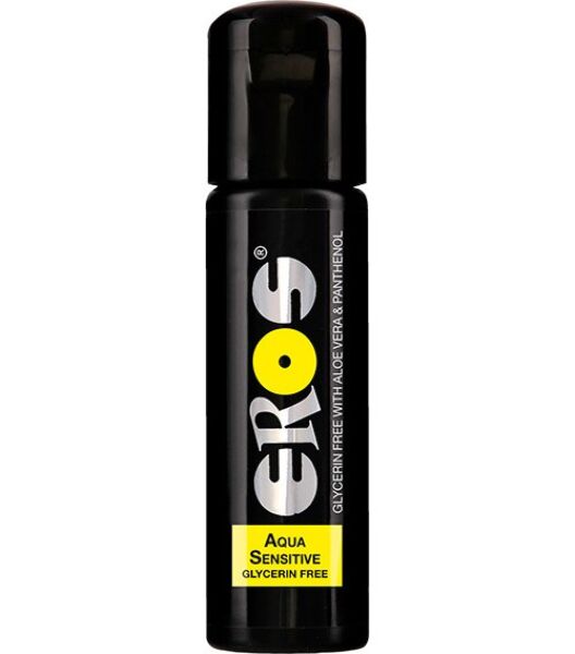 Botella de 100 ml del lubricante Eros Aqua Sensitive Glycerin Free