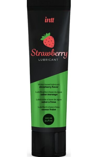 Lubricante de base agua INTT de 100 ml, en sabor algodón de azúcar y en sabor fresa
