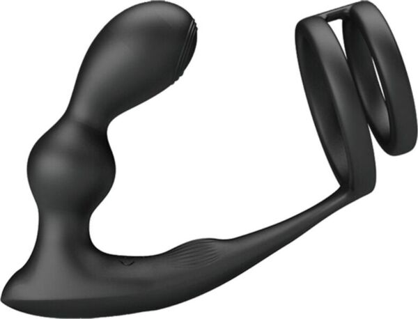 Anillo para el pene con plug anal vibrador Pretty Love Marshall y su mando a distancia