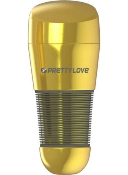 Masturbador Pretty Love BM-00900T49NNJ con forma de vagina y carcasa dorada