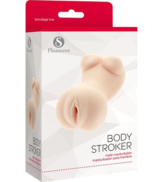 Masturbador S Pleasures Body Stroker, tubular, de color vainilla