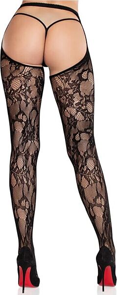 Panty de encaje floral Leg Avenue Selene, con la entrepierna y la espalda abiertas