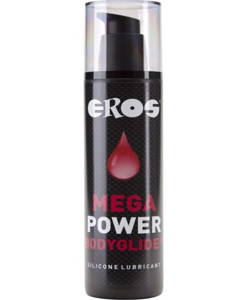 Botella con dosificador del lubricante de silicona Eros Mega Power Bodyglide de 250 ml