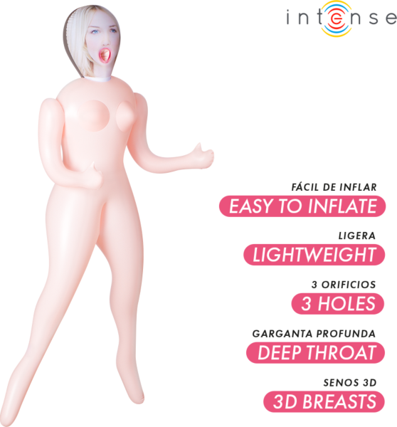 Muñeca hinchable Intense Dolls Ingrid con tres orificios y senos 3D