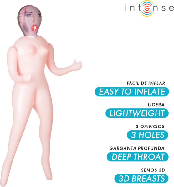 Muñeca hinchable Intense Dolls Monique, con tres orificios y senos 3D