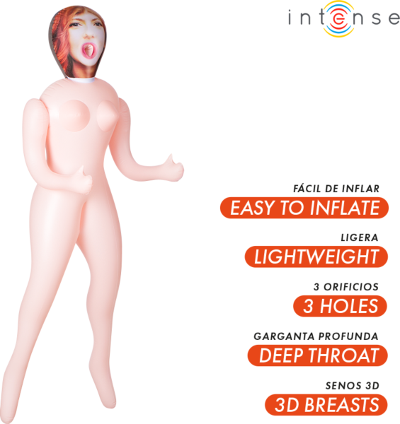 Muñeca hinchable Intense Scarlett con tres orificios