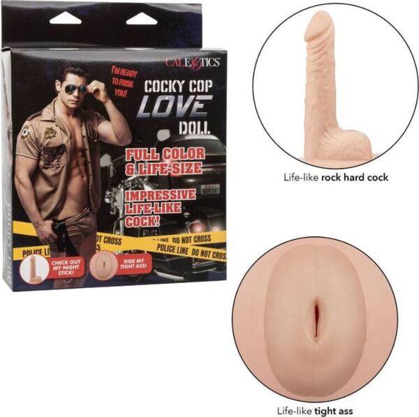 Muñeca hinchable CalExotics Cocky Cop Love Doll, de cuerpo entero