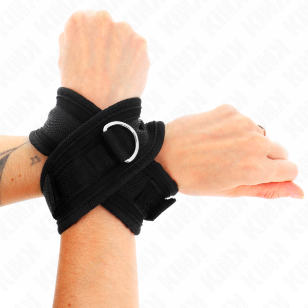 Muñequeras cruzadas negras Kink Cross Cuffs
