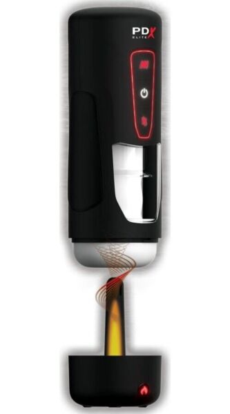 Masturbador automático PDX Elite Milk Me Hotter con su funda