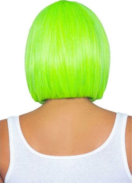 Peluca Leg Avenue Neon Bob verde, corte bob corto con flequillo en verde neón