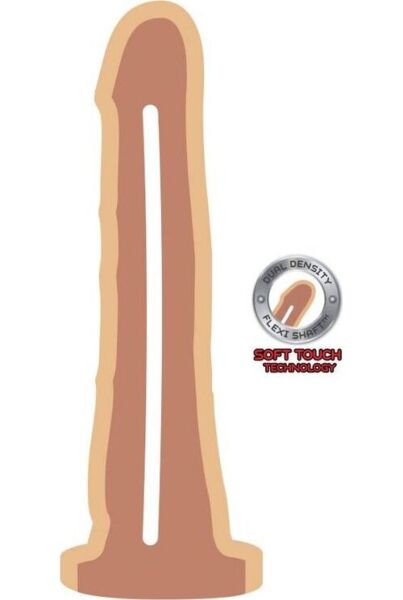 Dildo realista ToyJoy Dual Density Dong 19 cm, de color piel claro y con base de ventosa